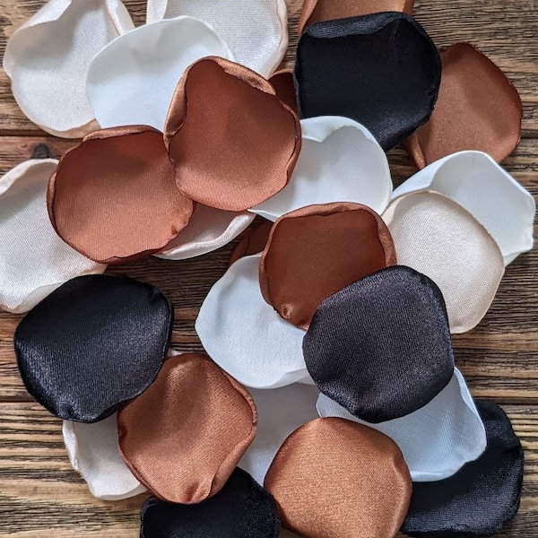 Copper black wedding decor-rustic boho petals for aisle runner ceremony-reception table setting scatter-bohemian wedding tossing for exit