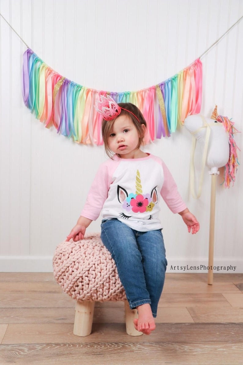 Baby Boy Shower Decorations Blue Ribbon Garland High Chair Etsy