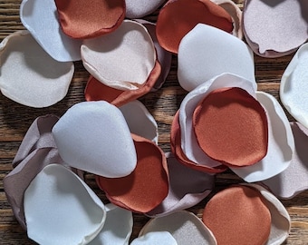 Terracotta taupe wedding decor, flower girl petals for baskets and aisle runner toss, boho wedding decor, romantic fall engagement confetti