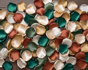 Terracotta Rose Petals Emerald Gold Sage Wedding Decor Rustic Bridal Shower Table Confetti Aisle Toss