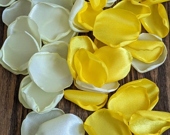 Yellow and light yellow rose petals for wedding bridal shower and baby welcoming party-neutral sunshine alternative birthday confetti