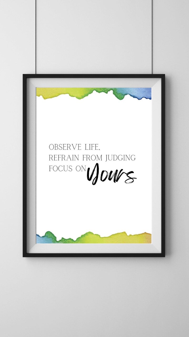 Observe Life Motivational Watercolor Art Print: Observe Life Quote (digital Download ...