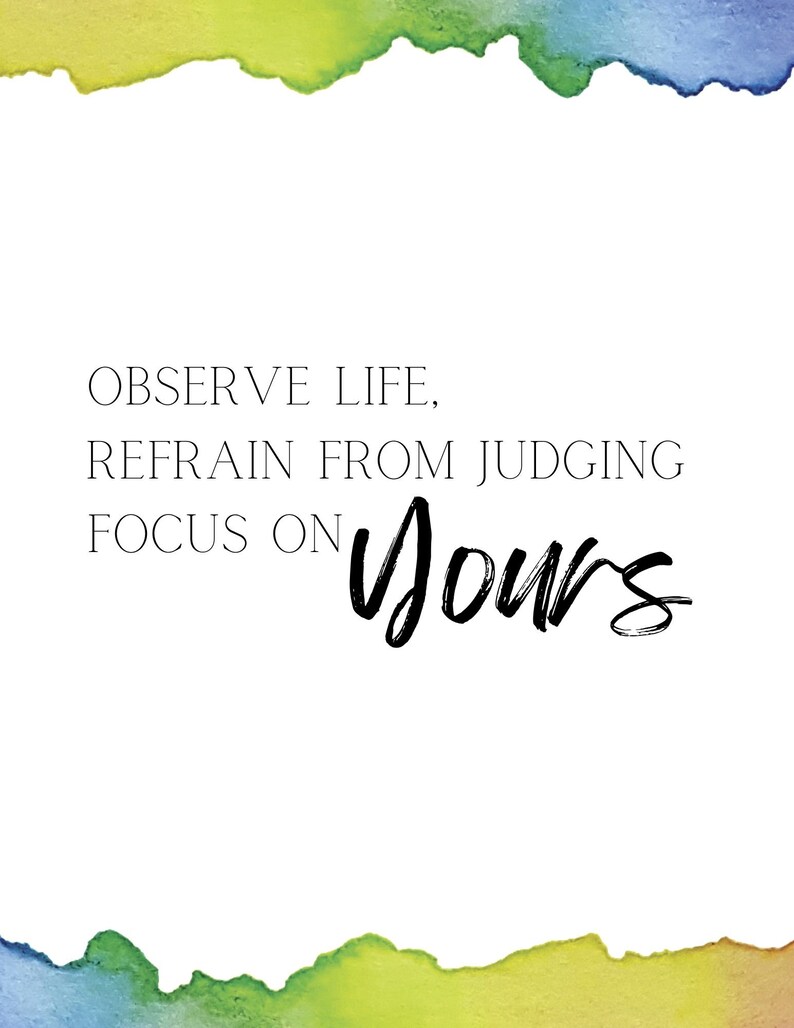 Not Observe Lettering Motivational Watercolor Art Print: Observe Life Quote (digital Download ...