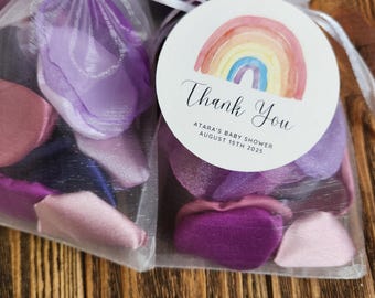 Rainbow Sachet Favor, Colorful Wedding Favor, Pride Party Gift, Rainbow Baby Shower Favor, Birthday Celebration Decor, Handmade Petal Bag
