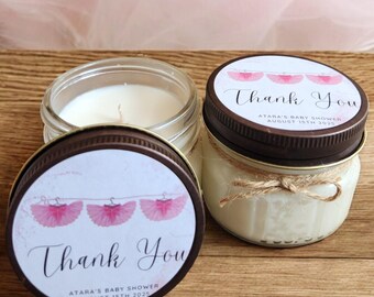 Ballerina Candle Favors – Ballet Birthday Party Favor – 4oz Soy Candle – Dance Party Gift – Pink Girl Party Favor – Custom Candle Label