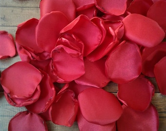 Red rose petals wedding decor, honeymoon gifts, cake table scatter, artificial flowers, aisle runner decorations, flower girl petals to toss