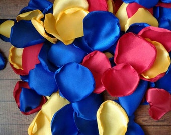 Snow white baby shower birthday party decorations, royal yellow and red rose petals for table decor, aisle runner toss, simple centerpieces