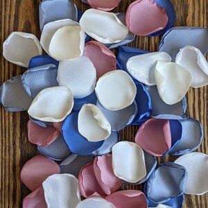 Slate Dusty Blue, Dusty Rose, Ivory Rose Petals | Wedding Aisle Decor | Romantic Toss Petals Bridal Shower, Flower Girl Wedding Ceremony