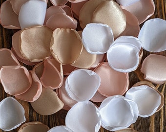 Blush pink ivory and champagne rose petals for rodeo baby shower-bridal party decorations-barn wedding table confetti-shabby chic scatter