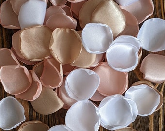 Blush pink ivory and champagne rose petals for rodeo baby shower, bridal party decorations, barn wedding table confetti, shabby chic scatter