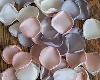 Blush pink and gray wedding decor-flower petals for flower girl basket-baby girl and bridal shower decor-custom rose petals-confetti toss