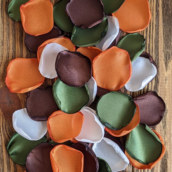 Camo rose petals for flower girl baskets-fall wedding decor for reception and ceremony-bridal shower or party bridal confetti to scatter