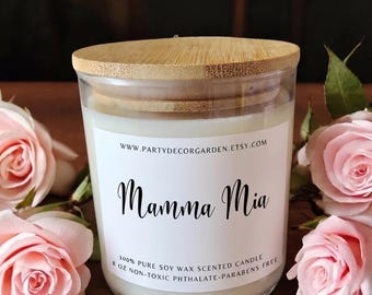Mamma Mia Wedding Candle | Luxury Bridal Party Gift | Sun-Drenched Hibiscus & Crisp Mineral Sea Salt Soy Candle