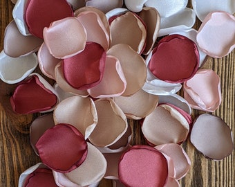 Cinnamon rose blush taupe champagne petals bulk-custom wedding decor-flower girl petals for baskets-confetti toss for bride and groom exit