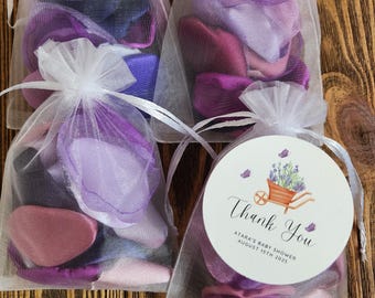 Lavender Sachet Favor, Rustic Wedding Favor, Spa Party Gift, Lavender Bridal Shower Decor, Garden Baby Shower Favor, Handmade Petal Bag