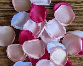 Baby girl shower decoration, Fuchsia mixture of rose petals to scatter on wedding tables, alternative confetti for bridal shower party decor