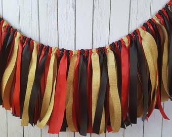 Party garland-Red and black wedding decor-Red and black ribbon garland for baby shower-bridal shower decor-ribbon banner-ribbon garland