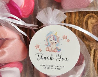 Unicorn Party Favor Sachets, Rose Petal Bags, Unicorn Baby Shower Favors, Princess Birthday Gifts, Pastel Organza Bags, Handmade Gifts