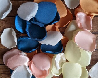 Fall wedding decor, rose petals for bridesmaid gifts proposal, mustard ivory peach engagement, flower girl petals for basket, flowers toss