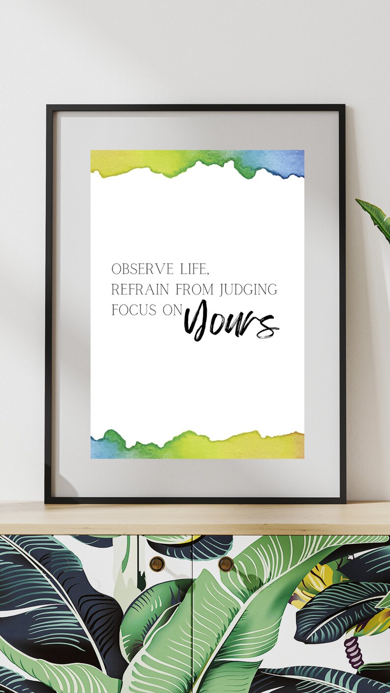 Observe Life Motivational Watercolor Art Print: Observe Life Quote (digital Download ...