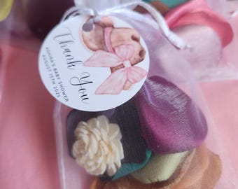 Cowgirl Hat Party Favor with Sola Flower – Scented Petals, Organza Bag & Optional Tag – Western Baby Shower or Birthday Decor