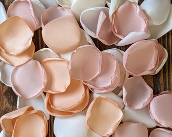 Wedding decor-Peach  and blush rose petals for aisle runner decor and flower girl baskets-simple centerpieces toss-bridal shower table decor