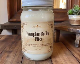 Fall Soy Candle Trio - Pumpkin Brulee, Cashmere Pumpkin & Honeyed Vanilla - Non-Toxic Autumn Home Fragrance Gift Set