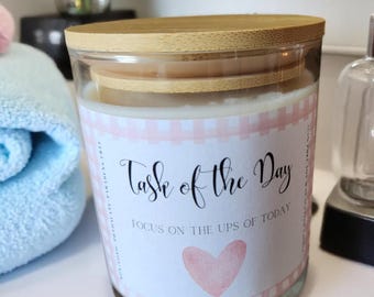 Focus on the Ups of Today Candle – 8oz Soy Wax – Positivity Gift – Gratitude Candle – Mindful Living Decor – Daily Motivation Candle