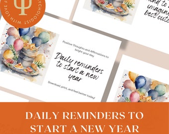 Daily reminders or positive thoughts and affirmations for your vision board-goals to start a new year-birthday gift-mindfulness journaling