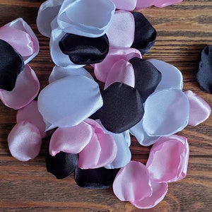 Pink black rose petals for wedding decor, flower girl accessories, chic party table runner confetti for minimalist centerpieces decoration