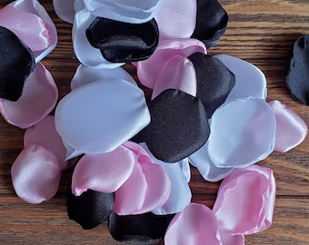 Pink and black rose petals for wedding decor-flower girl accessories-chic party table runner confetti for minimalist centerpieces decoration
