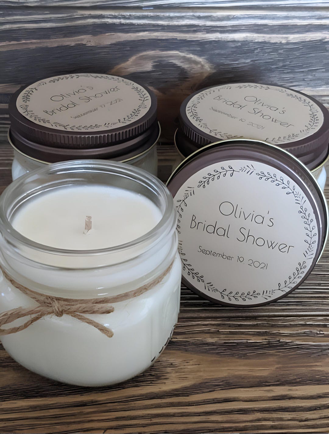 Personalized Soy Candle Wedding Favors Set of 12 - Bridal Shower Guest ...