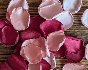 Wedding decor, Burgundy rose gold and blush rose petals, cowgirl bridal shower decor, baby shower fall simple centerpieces, floral confetti