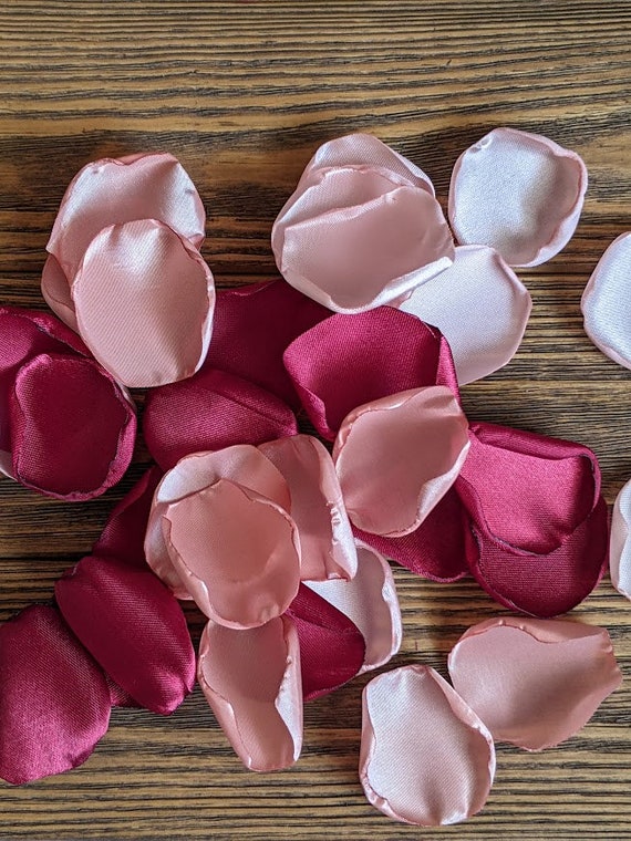 Wedding Decor-burgundy and Dusty Rose Petals-wedding Decorations-custom  Flower Girl Petals for Baskets Bridal Shower Decor-floral Confetti 