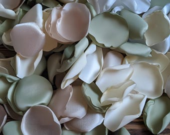 Wedding decor, Sage neutral bridal shower table decor, greenery party or baby shower decor, aisle runner flowers, flower girl petals to toss
