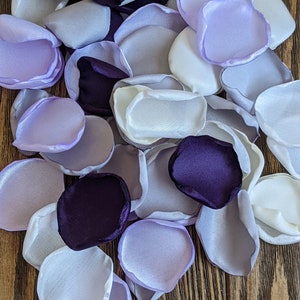Wedding decor, Silver lavender plum rose petals for bridal shower decor, quinceanera sweet 16 party flowers, flower girl supplies for basket
