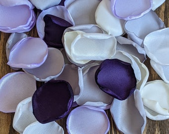 Wedding decor, Silver lavender plum rose petals for bridal shower decor, quinceanera sweet 16 party flowers, flower girl supplies for basket