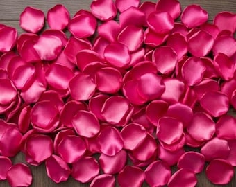 Hot Pink Satin Rose Petals Wedding Confetti Party Decor Flower Gift for Bride