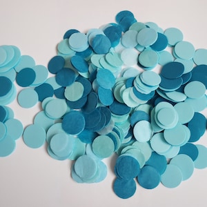 Biologisch abbaubare blaue Hochzeitskonfetti - Umweltfreundliche Seidenpapierkreise zum Werfen & als Tischdekoration | Nachhaltige Party Dekoration