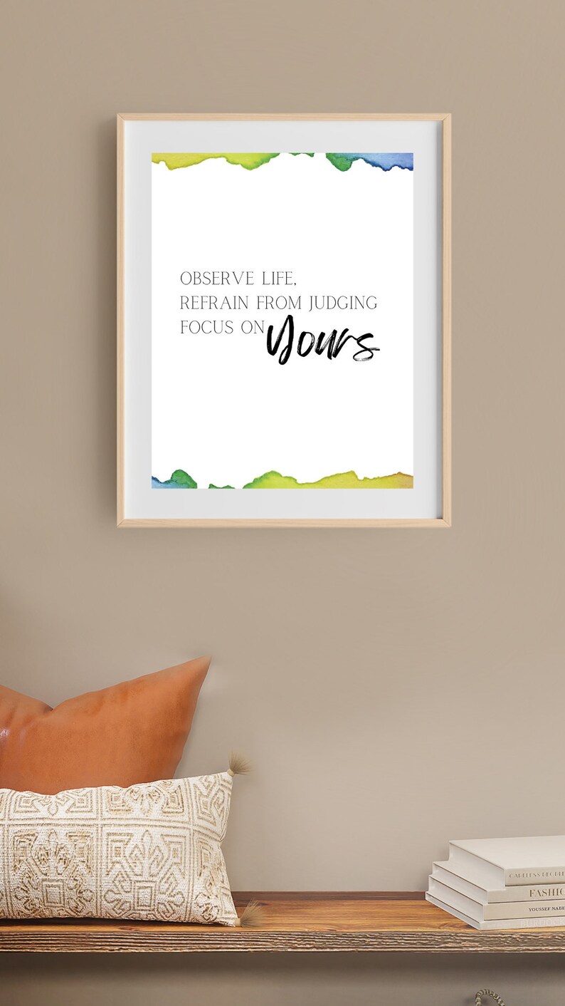 Observe Life Motivational Watercolor Art Print: Observe Life Quote (digital Download ...