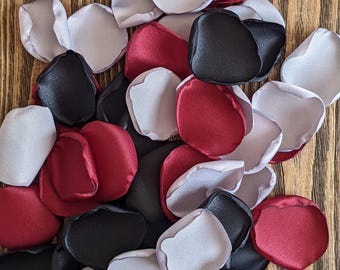 Red Black baby shower, Red and Black wedding decor, Table decorations, Floral confetti,  Aisle runner decorations, Flower girl petals