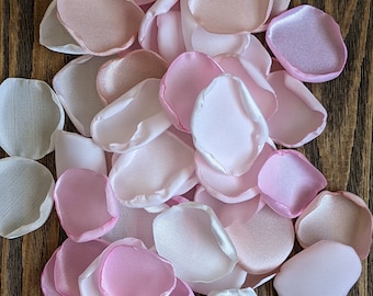 Blush and white rose petals for heaven sent baby girl shower decor or first communion-baptism party decorations-classic table centerpieces