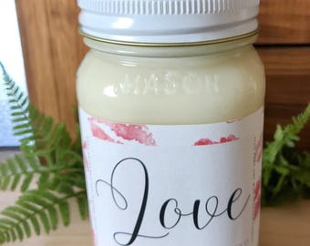 Love Candle – 14oz Soy Wax – Affirmation Gift – Romantic Candle – Self Love Decor – Inspirational Gift – Bible Verse or Mindfulness Option