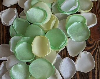 Mint yellow rose petals for wedding decorations, baby girl shower floral confetti, bridal shower decor cake table decor, ceremony flowers