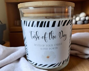 Develop Your Unique Super power Candle – 8oz Soy Candle – Daily Motivation Gift – Personal Growth Decor – Self-Development Candle