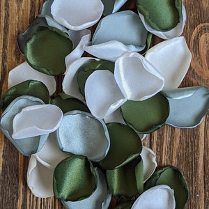 Dusty sage olive rose petals for wedding decor, flower girl petals for basket, aisle runner, fall rustic centerpieces, boho urban table toss