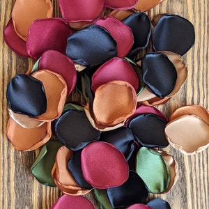 Burgundy terracotta olive mix of rose petals for wedding decor and flower girl baskets, ceremony aisle runner or bridal shower confetti