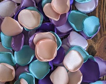 Wedding decor, Winter onederland  birthday girl party, purple seafoam blush rose petals for  exit or send off toss, winter baby girl shower