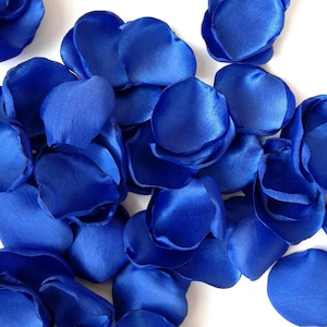 Royal blue custom rose petals for wedding decor and toss-flowers for flower girl baskets and aisle runner-bridal shower decor-party confetti