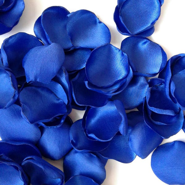 Royal blue custom rose petals for wedding decor and toss-flowers for flower girl baskets and aisle runner-bridal shower decor-party confetti